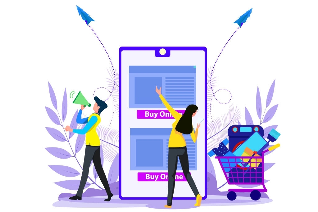 Online shopping banner, mobile app templates,